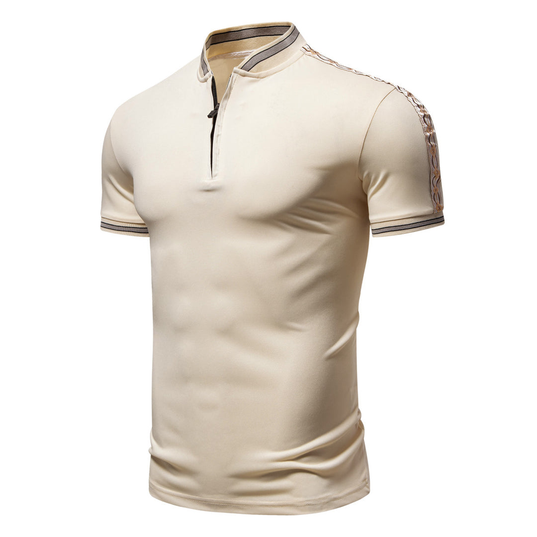 Herren Poloshirt mit hochwertigem Stehkragen und praktischem Reißverschluss R&B