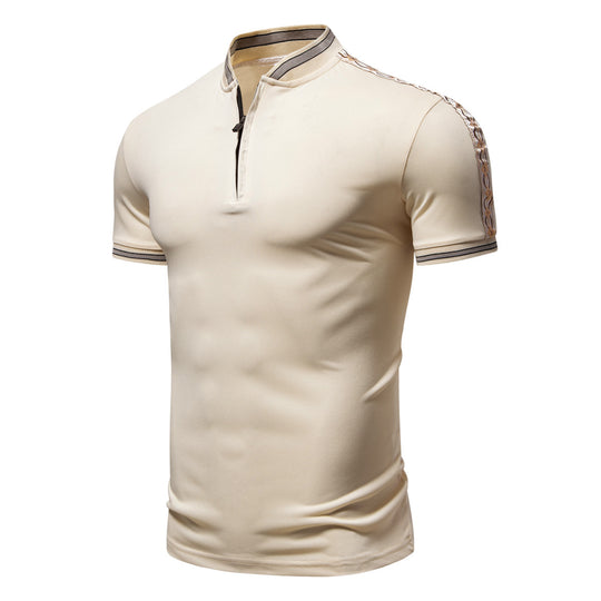 Herren Poloshirt mit hochwertigem Stehkragen und praktischem Reißverschluss R&B