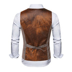 Herren elegante Anzugweste mit Kontrastdetails R&B