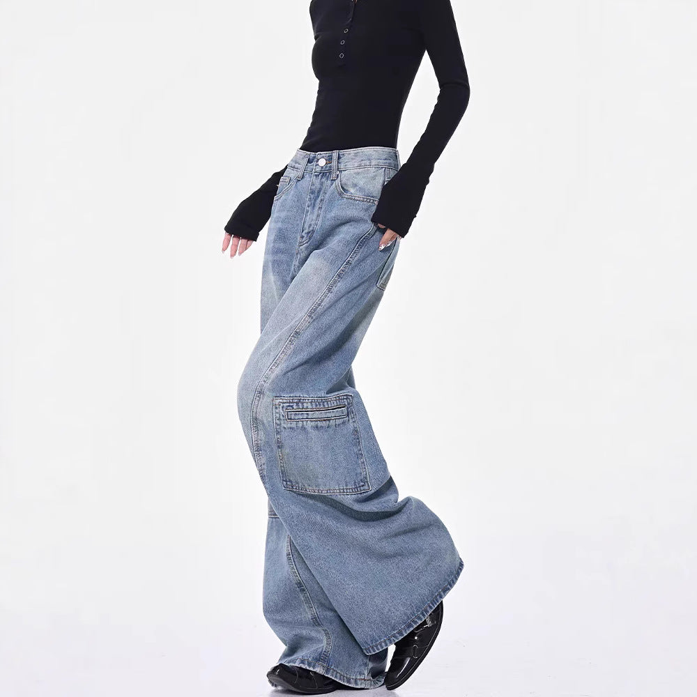 Damen Weite Baggy-Jeans im lässigen Oversized-Schnitt mit praktischen Taschen R&B