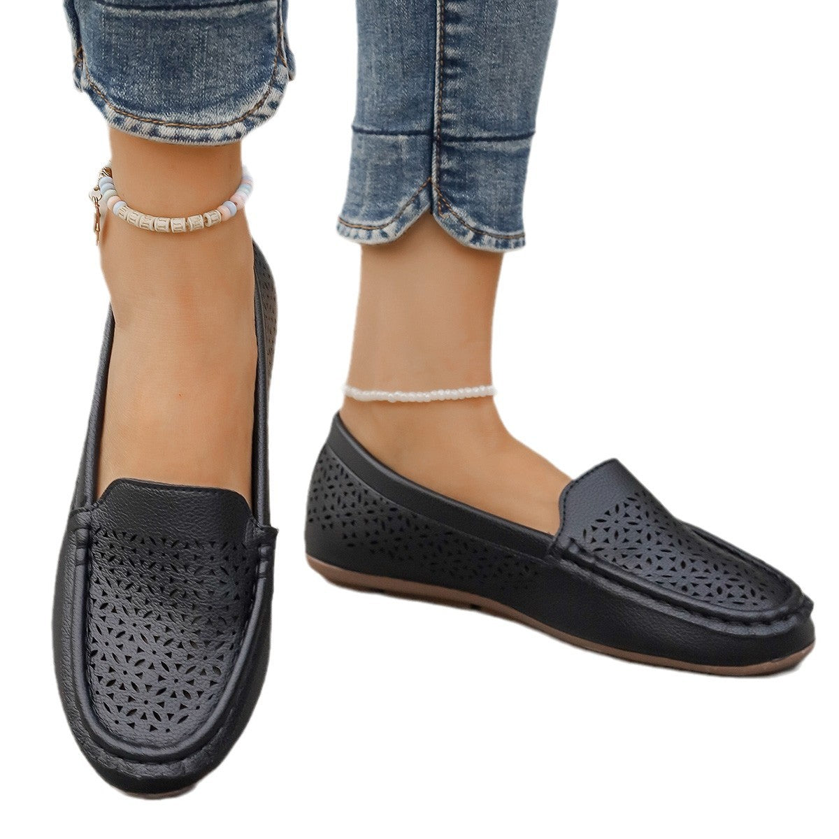 Damen slip-on Loafers mit durchbrochenem Design R&B