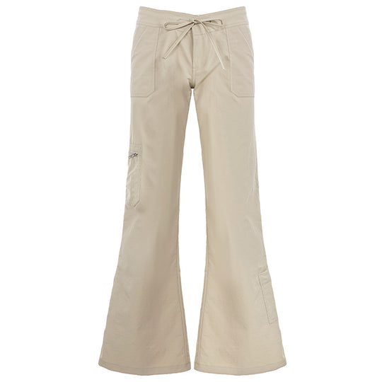 Damen Weite Cargo-Hose mit hohem Bund und seitlichen Taschen R&B