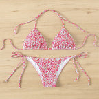 Damen Triangel-Bikini mit verstellbaren Trägern und klassischen Schnürdetails R&B