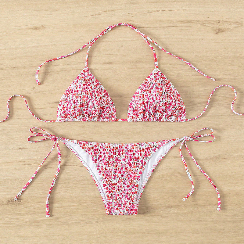 Damen Triangel-Bikini mit verstellbaren Trägern und klassischen Schnürdetails R&B