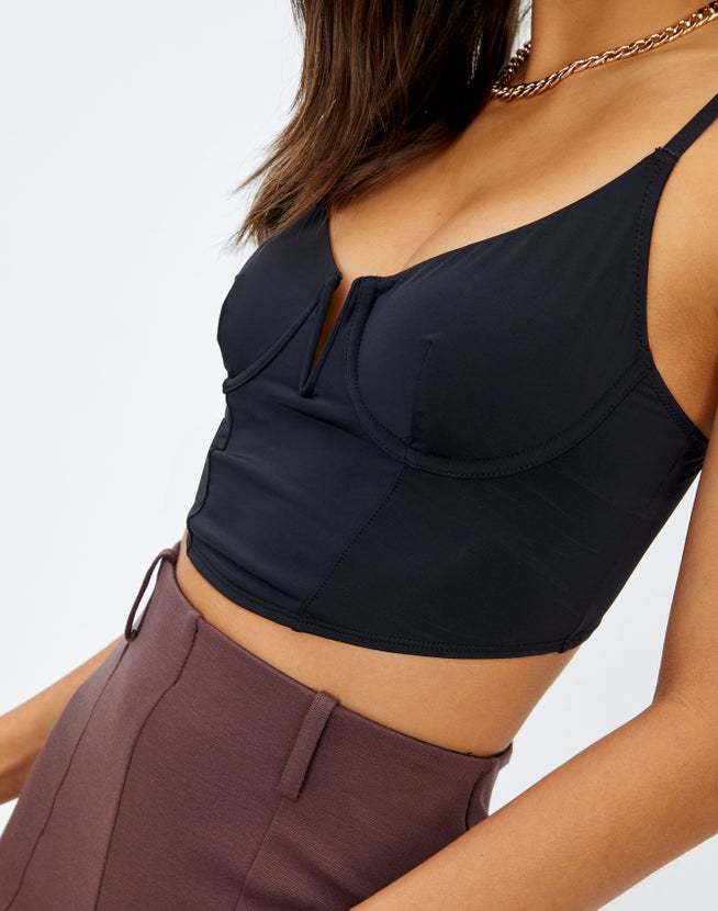 Damen Crop-BH mit floralem Design und V-Ausschnitt R&B