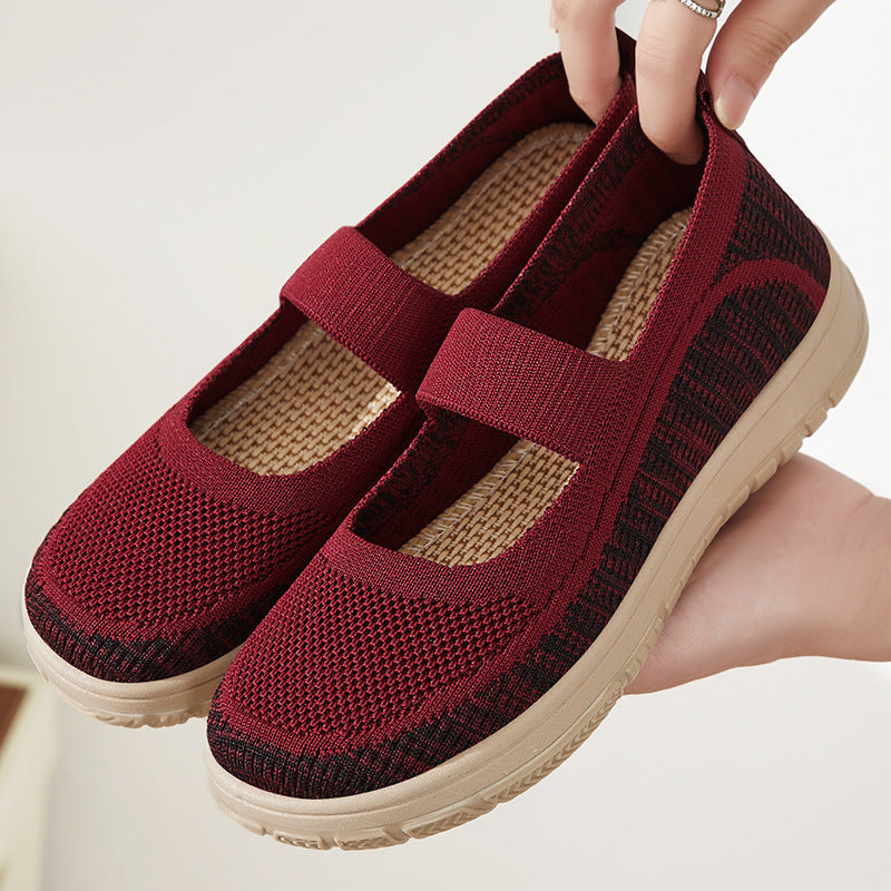 Damen Bequeme Slip-On Sportschuhe mit elastischem Riemen
