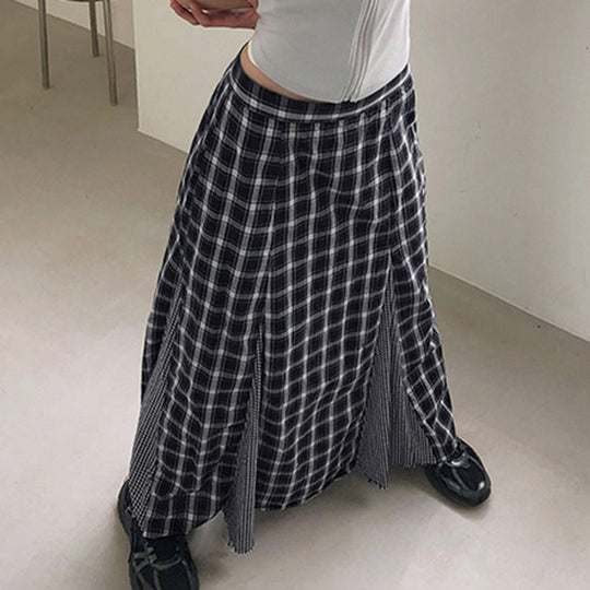 Damen Maxirock mit zeitgemäßem Karomuster und fließendem Schnitt R&B