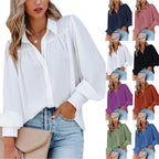 Damen Bluse mit femininen Rüschendetails und lockeren Ärmeln R&B