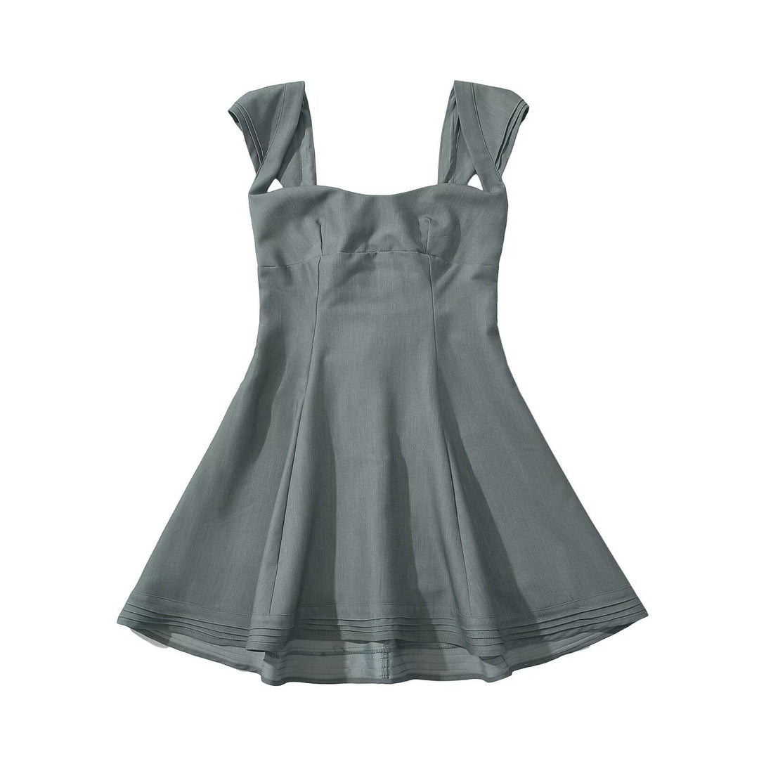 Damen Sommerkleid mit angeschnittenen Trägern und fließendem Rock R&B
