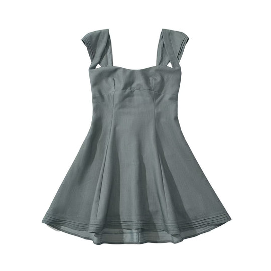 Damen Sommerkleid mit angeschnittenen Trägern und fließendem Rock R&B