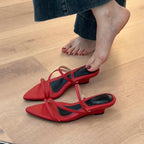 Damen Slingback Mules mit elegantem Riemen und spitzem Zehenbereich R&B