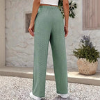 Damen Leichte weite Hose mit luftiger Stickerei R&B