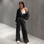 Damen bequeme Trainingsanzug mit weitem Schnitt R&B