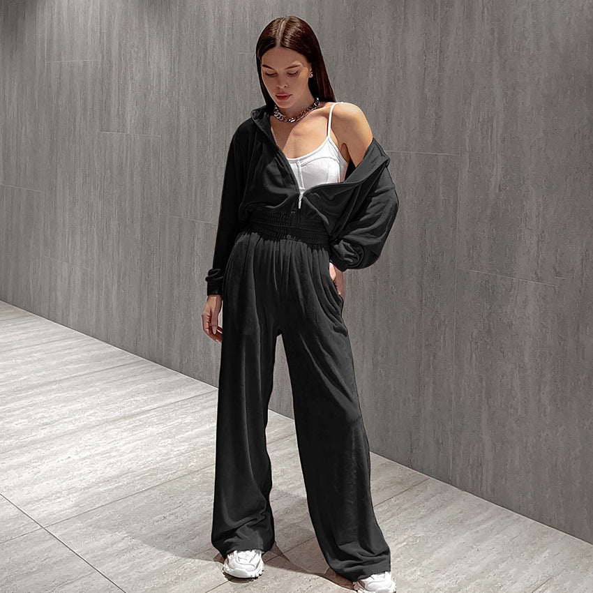 Damen bequeme Trainingsanzug mit weitem Schnitt R&B