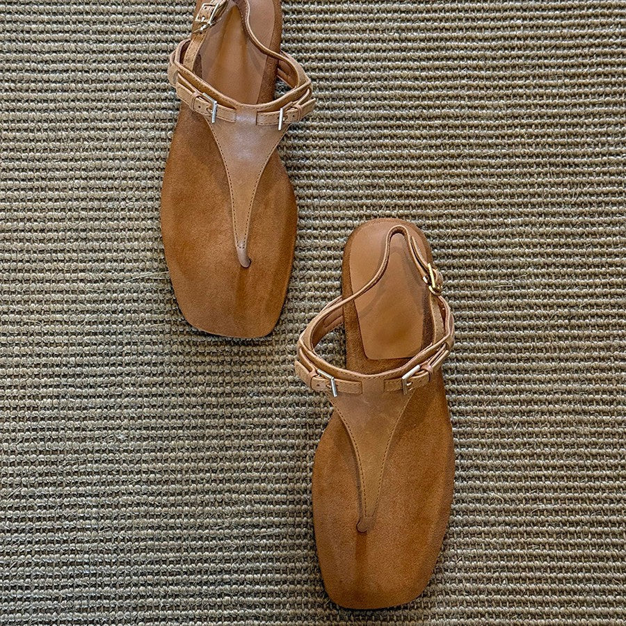 Damen Zehentrenner Sandalen mit komfortablem Fußbett und verstellbarem Riemchen R&B