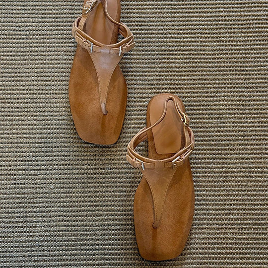Damen Zehentrenner Sandalen mit komfortablem Fußbett und verstellbarem Riemchen R&B