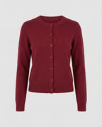 Damen kurz geschnittener Feinstrickcardigan mit sichtbarer Knopfreihe geripptem Saum und legerer Schulterpartie R&B