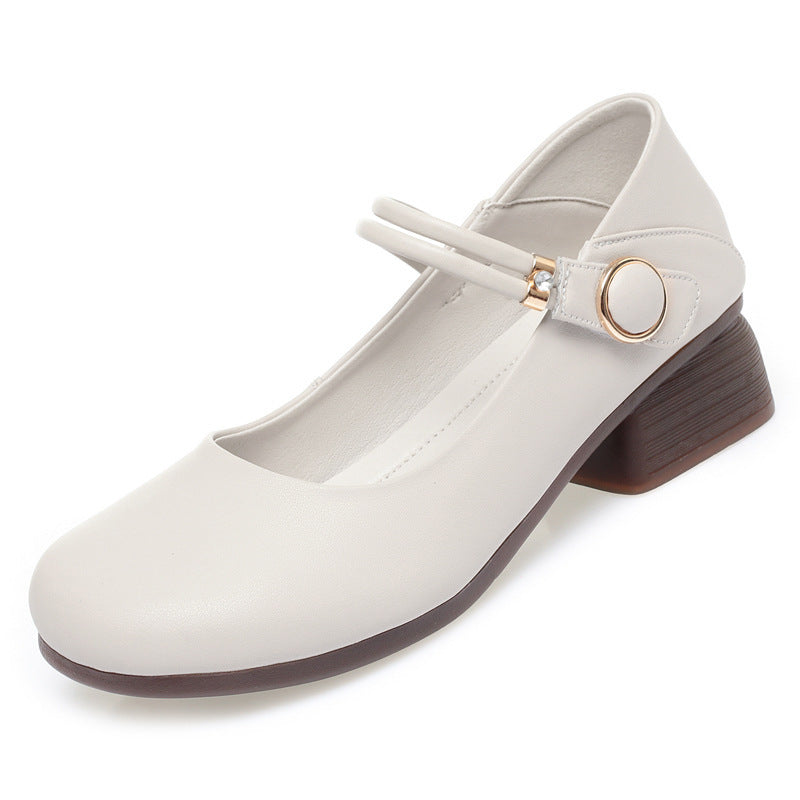Damen Komfortable Mary Jane Ballerinas mit eleganten Details und stabilem Absatz R&B