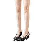 Damen Slingback Ballerinas mit modischen Schnallenakzenten R&B