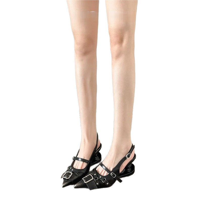Damen Slingback Ballerinas mit modischen Schnallenakzenten R&B