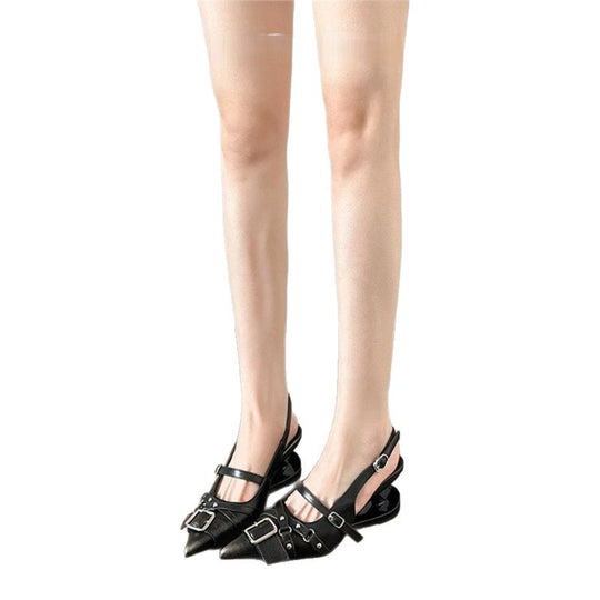 Damen Slingback Ballerinas mit modischen Schnallenakzenten R&B
