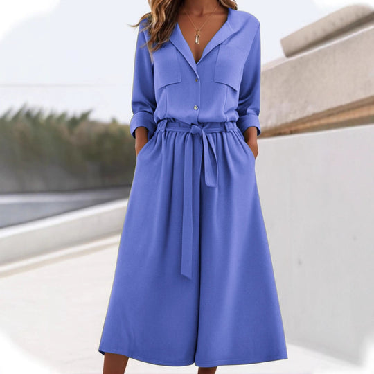Damen lässiges Leinen-Hemd und Hose Set R&B