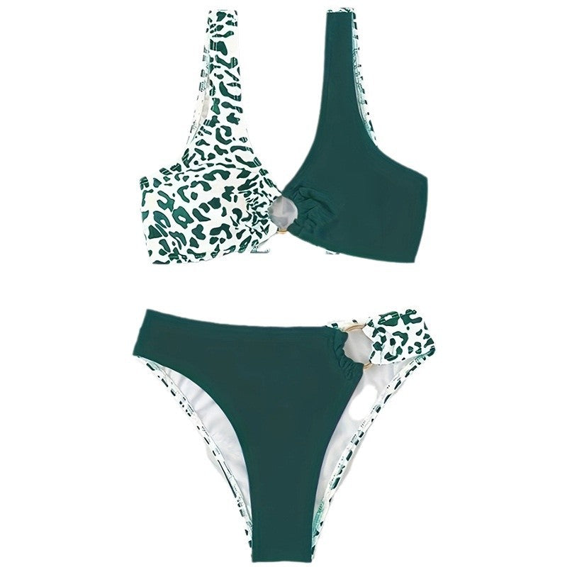 Damen Triangel-Bikini mit modischem Ringdetail und asymmetrischem Schnitt R&B