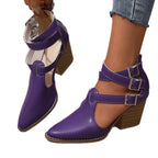 Damen elegante High-Top Stiefeletten mit verstellbarem Riemendesign R&B