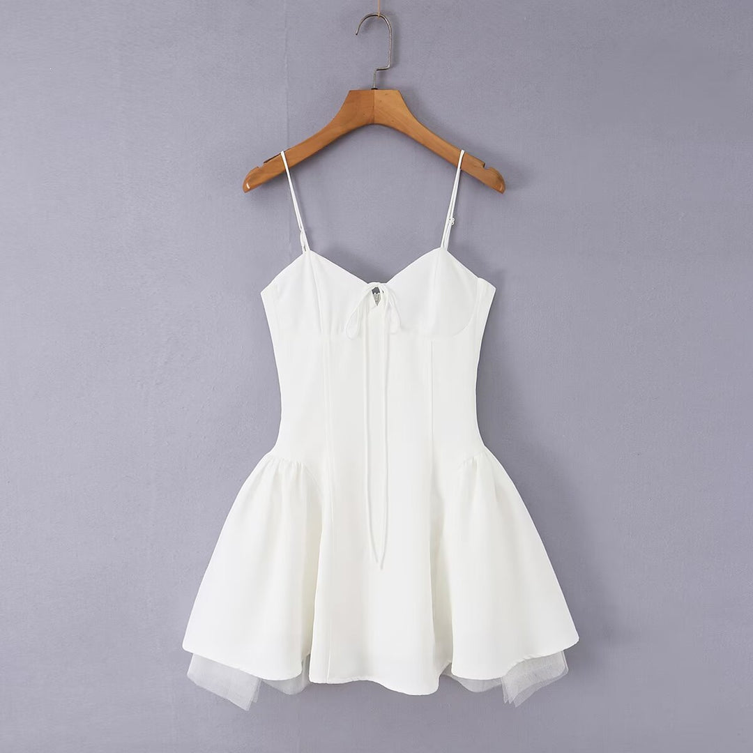 Damen Wickelkleid mit eleganter Schleifenverzierung und voluminösem Rock R&B