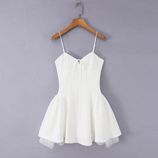 Damen Wickelkleid mit eleganter Schleifenverzierung und voluminösem Rock R&B