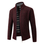 Herren Strickjacke mit modernem Stehkragen und praktischen Seitentaschen R&B