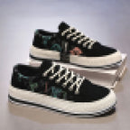 Damen Modische Komfort-Sneaker mit floralem Design und atmungsaktiver Sohle