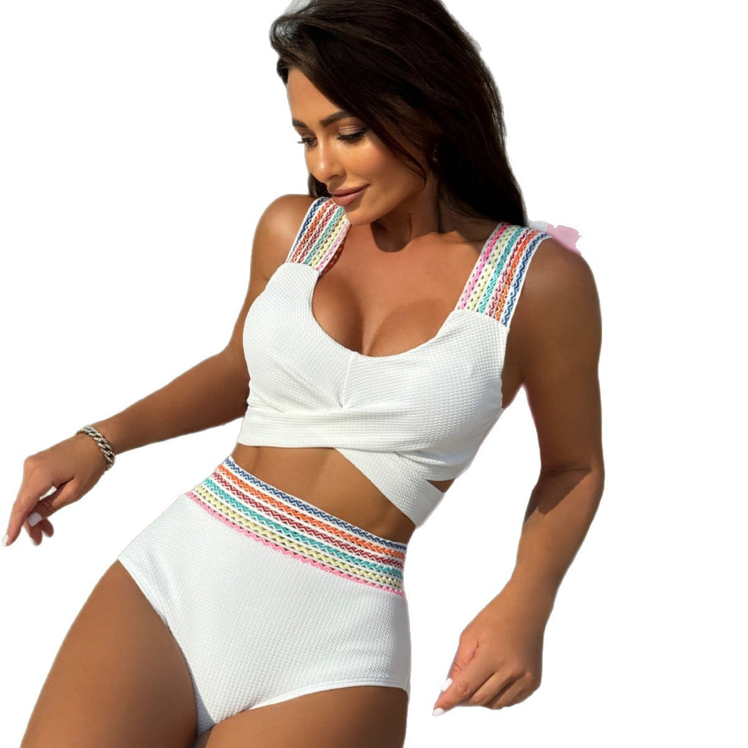 Damen Zweiteiliges Badeanzug-Set mit trendy geflochtenen Trägern R&B