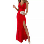 Damen elegantes Abendkleid mit hohem Schlitz R&B