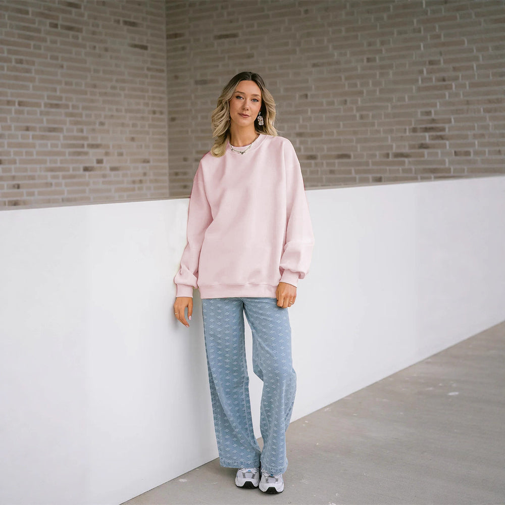 Damen komfortabler Sweater und weit geschnittene Pants Set R&B