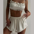 Damen Freizeit-Crop-Top und Shorts Set R&B