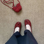 Damen Elegante und modische Ballerinas mit einzigartigem Zehen-Design R&B