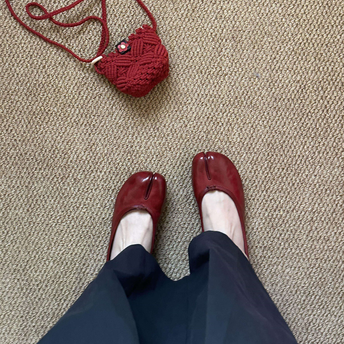 Damen Elegante und modische Ballerinas mit einzigartigem Zehen-Design R&B