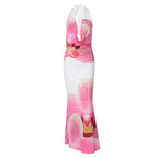 Damen Elegantes Maxikleid mit floralem Design R&B