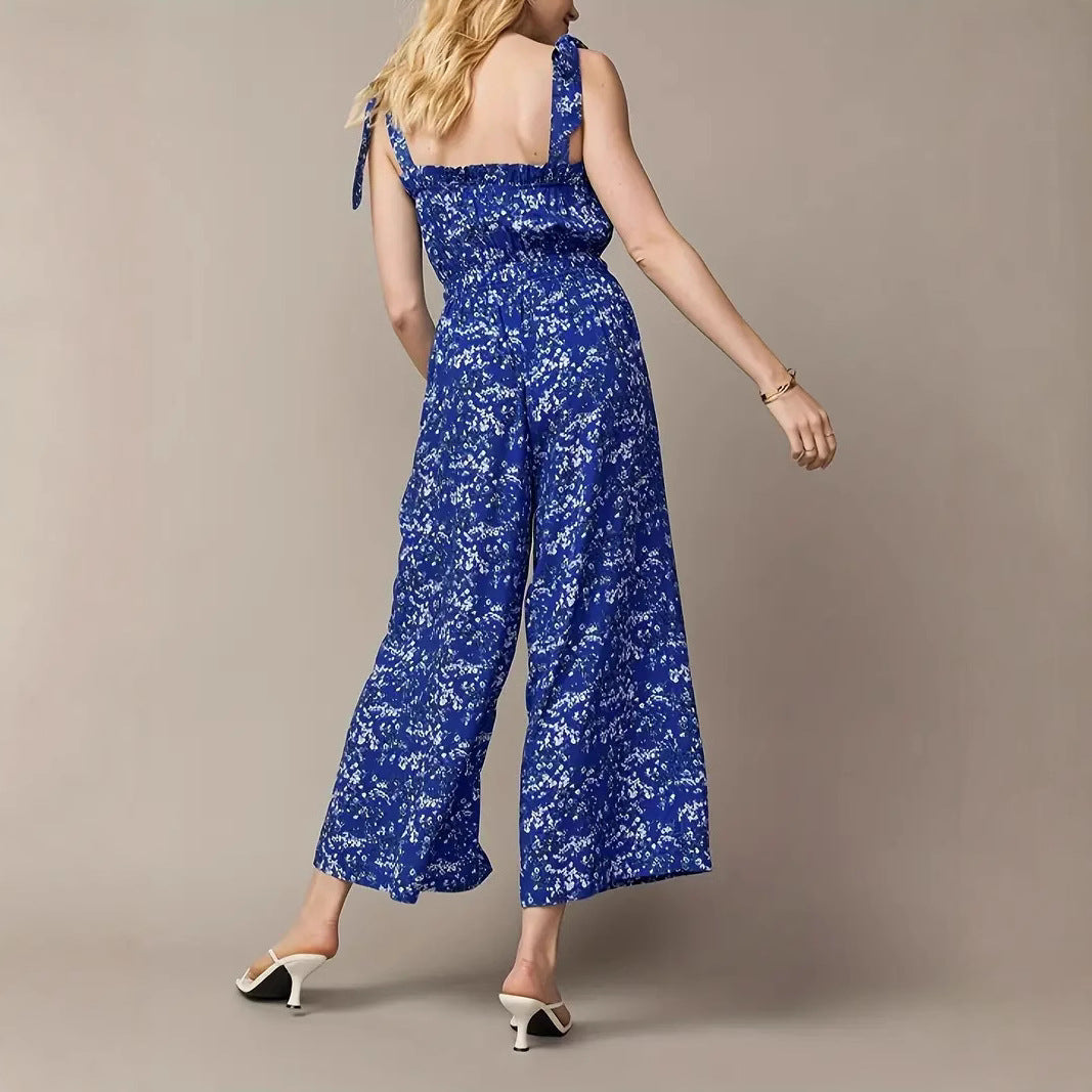 Damen Jumpsuit mit verspieltem Rüschendesign und elastischem Tailleneinsatz R&B