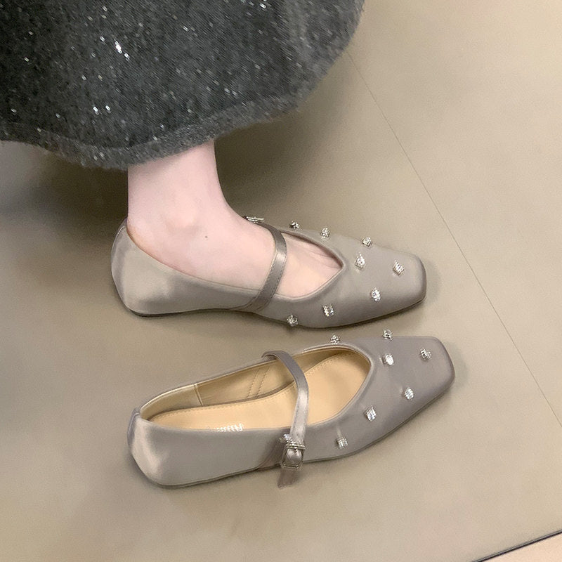 Damen Ballerinas mit dekorativen Strassdetails und komfortablem Riemchen R&B
