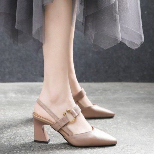 Damen Slingback Pumps mit elegantem Blockabsatz und modischem Riemendesign R&B