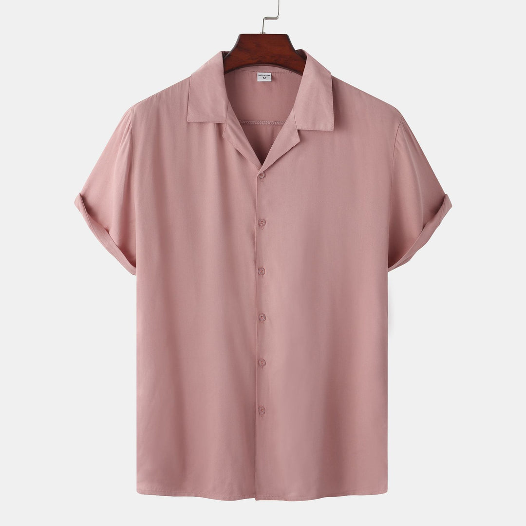 Damen Kurzarmhemd mit modernem Satin-Finish und klassischem Kragen R&B