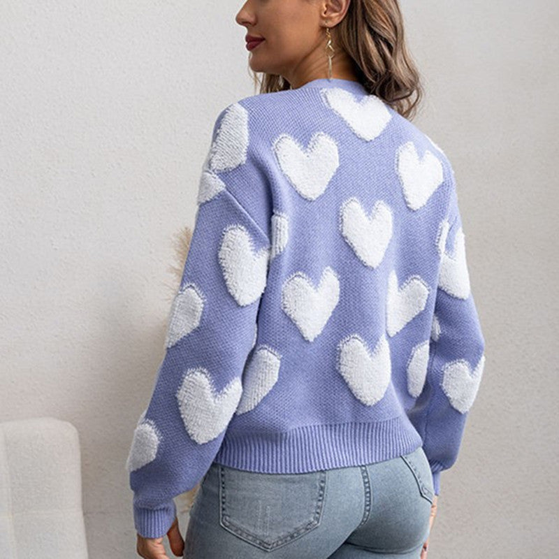 Damen Herz-Design cardigan R&B