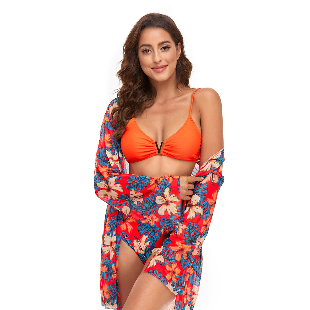 Damen Bikiniset mit transparenter Strandtunika R&B