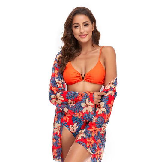 Damen Bikiniset mit transparenter Strandtunika R&B