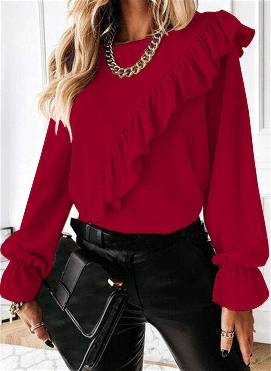Damen Bluse mit voluminösen Rüschen R&B