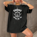 Damen Oversized T-Shirt mit kreativem Druck und lässigem Schnitt R&B