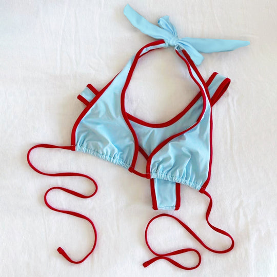 Damen Bikini-Oberteil mit verspieltem Krawatten-Design R&B