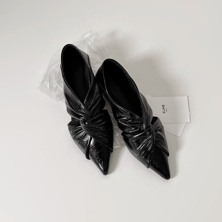 Damen elegante Spitzenslipper mit raffinierten Knoten-Details
